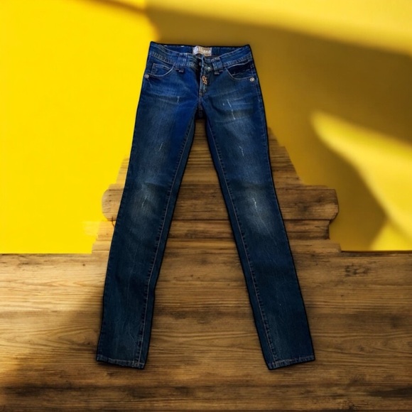 Galliano Women’s Jean Straight Leg Navy Blue Super soft Slightly distressed - Picture 6 of 16